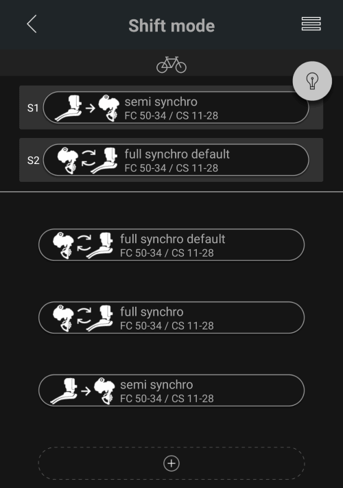 Screen with presets set up