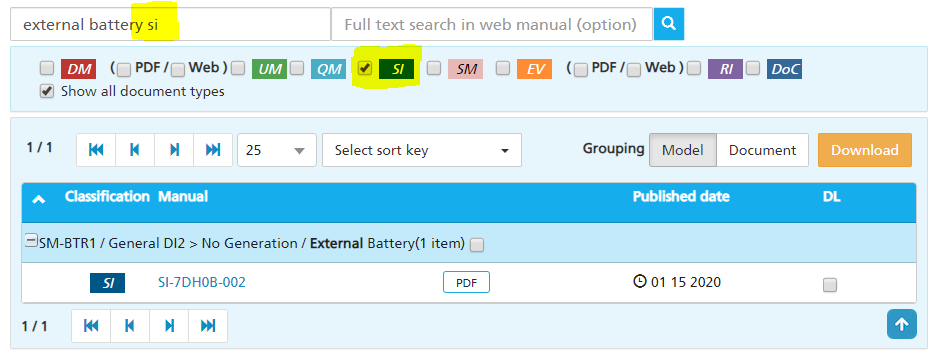 Search only Service Instructions